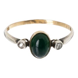 Art Deco Ring in Silver and 19.2k Gold, 1800s For Sale