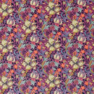 Morris & Co Golden Lily Fabric in Seratonin Pink
