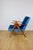 Vintage Blue Velvet VAR B-310 Chair in Dark Wood, 1960s For Sale - Image 3 of 11