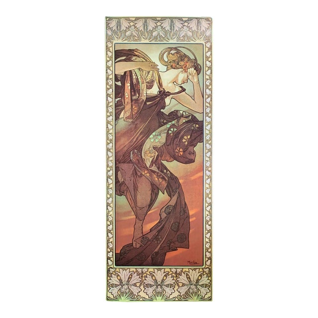 1973 After Alfonse Mucha "Etoile Du Soir" Lithograph Athena Reproductions LTD London Unframed For Sale