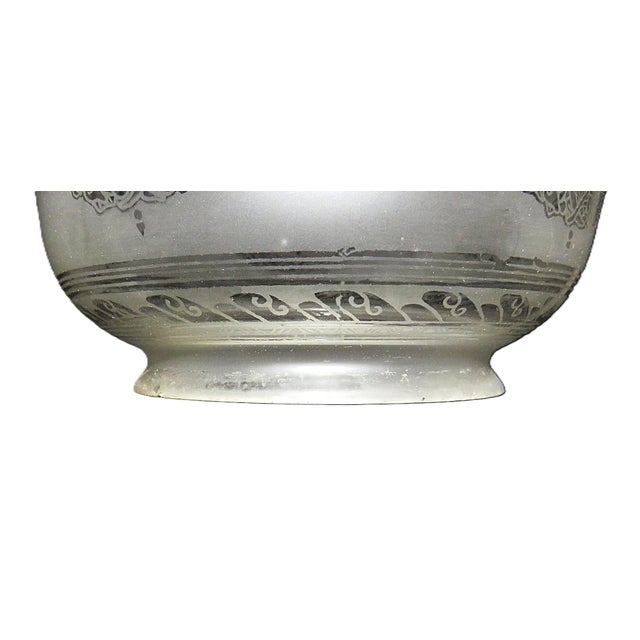 Late 19th Century Set of 3 Antique Gas or Oil Lamp Shades for Sconces or Chandelier Wreath & Torch 4" Fitter For Sale - Image 4 of 4