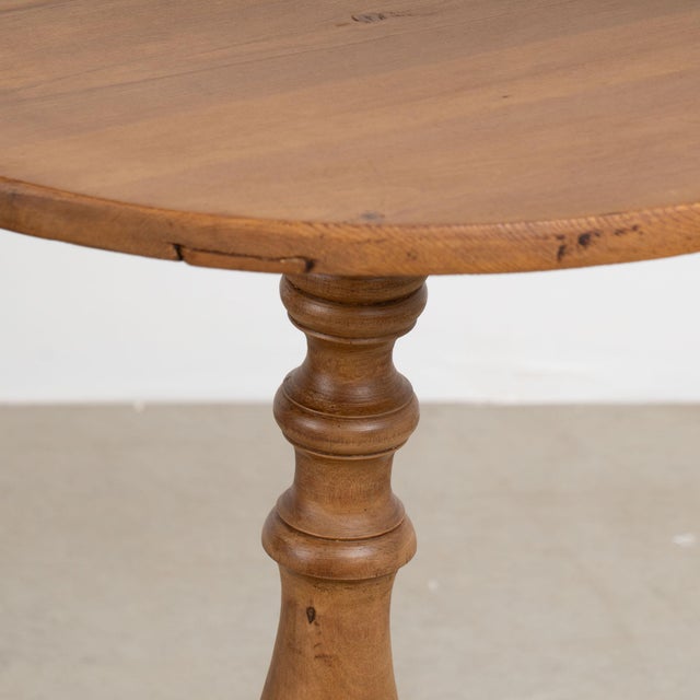 Brown 19th Century Swedish Pine Small Pedestal Side Table For Sale - Image 8 of 14