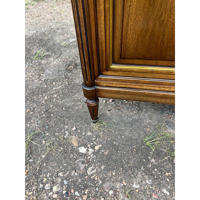 French 19th Century Louis XVI Mahogany Carrara Marble Top Two Door Buffet For Sale - Image 11 of 12