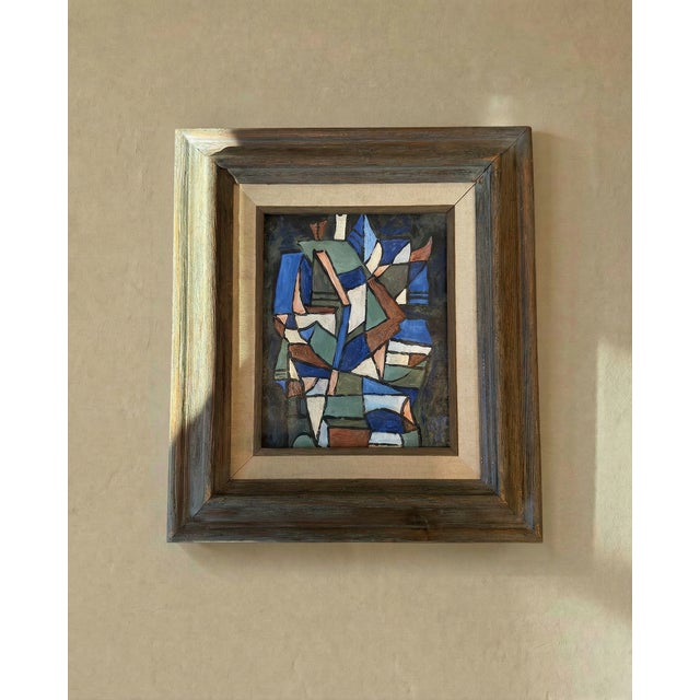 American Mid 20th Century Signed Mid-Century Abstract Painting For Sale - Image 3 of 3