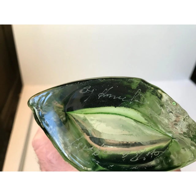 Glass Vintage Green Ice Glass Vase by Kaj Blomqvist for Kumela, 1970s For Sale - Image 7 of 13
