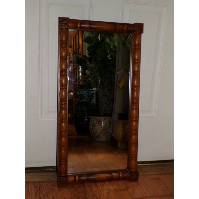 Vintage Large Federal Style Solid Maple Wood Split Column Wall Mirror made by Cornwall Wood Products of So. Paris Maine....