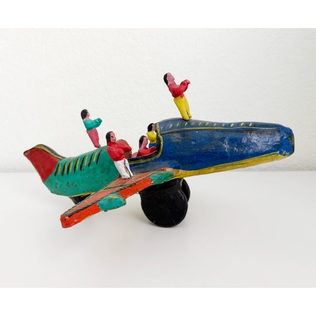 Vintage Mexican Folk Art Acrobats on Airplane, Mid 20th Century For Sale In Sacramento - Image 6 of 10