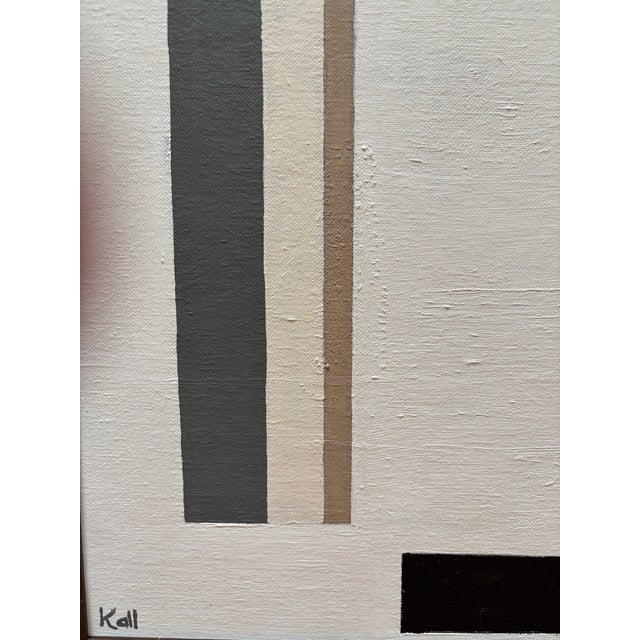 Mid-Century Modern Vintage Mid-Century Modern Abstract Minimalist Hard Edge Geometric Painting Signed For Sale - Image 3 of 8