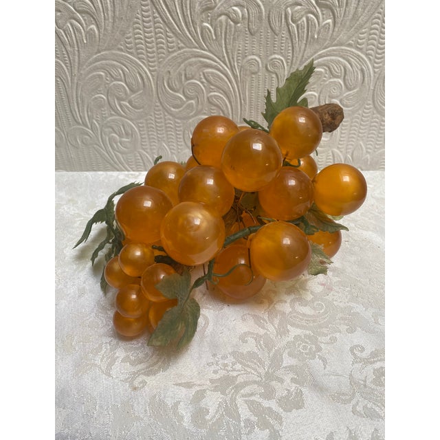 Vintage Mid-Century Gold Italian Large Lucite Grape Cluster For Sale - Image 4 of 6