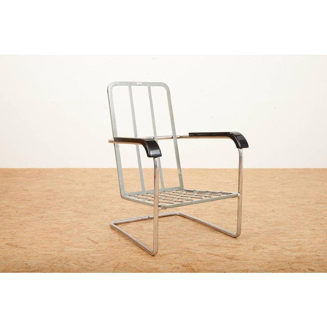 Armchair in Chrome-Plated Tubular Steel by Werner Max Moser, 1930s For Sale - Image 10 of 14