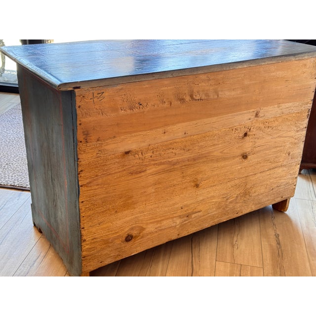 Blue Late 18th Century Northern European Painted Commode, Dated 1793 For Sale - Image 8 of 10