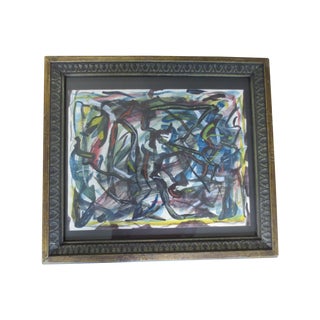 Abstract Watercolor by George Bellon, 1959 For Sale