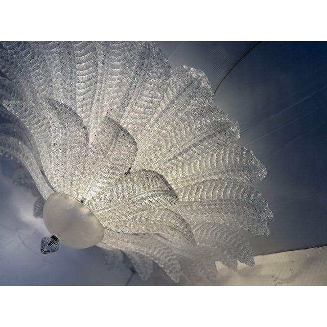 Mid-Century Modern Venetian Leaves Flush Mount in Murano Style Glass by Simoeng For Sale - Image 3 of 9