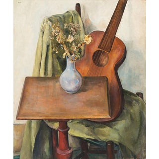 'Still Life With Classical Guitar' by Tosca Olinsky, 1941; Art Deco Woman Artist, Carnegie Institute, National Academy of Design For Sale