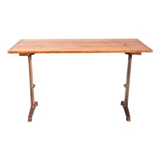 French Cast Base Small Dining Table, 1930s For Sale