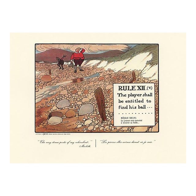1960s, Golfing Rule 12, Original Vintage Golf Print by Charles Crombie, Lithograph, England For Sale