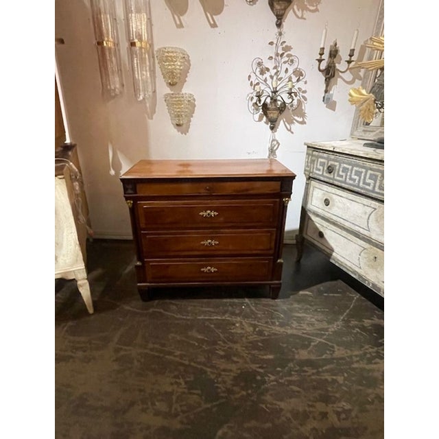 Wood 19th C. French Walnut Empire Design Chest For Sale - Image 7 of 7