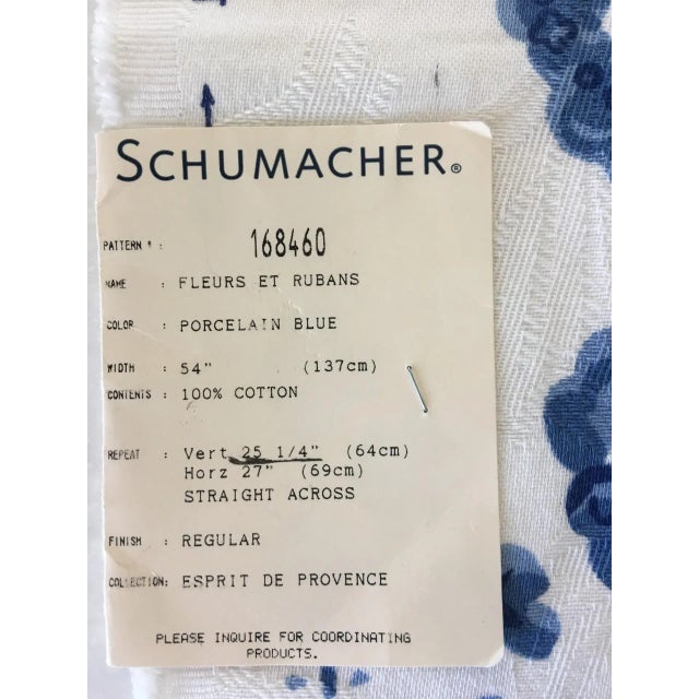 Schumacher 4 Vintage Schumacher Blue and White Curtains For Sale - Image 4 of 4