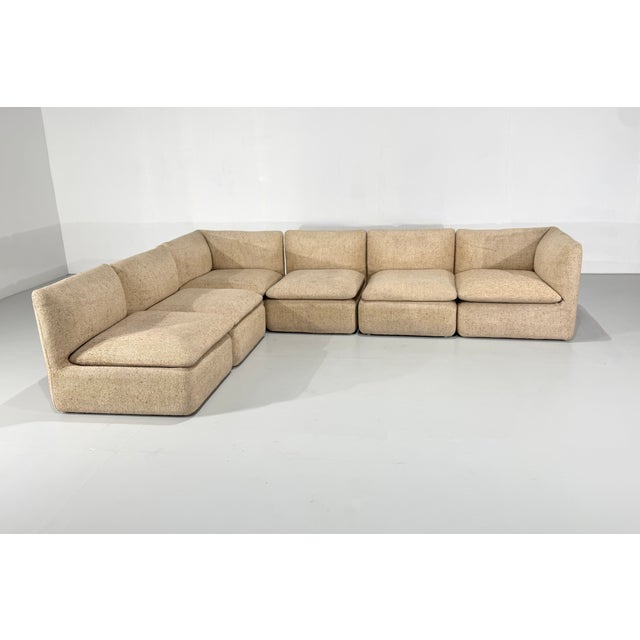 Beige Modular Sofa in Beige Tweed from Strafor, 1980s, Set of 6 For Sale - Image 8 of 8