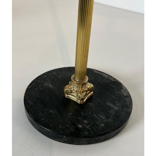 Brass Neoclassical style bronze and brass ashtray on a circular black marble base For Sale - Image 8 of 12