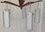 Vintage Mid-Century Danish Five-Light Ceiling Cascade Lamp with Teak Frame and White Satin Glass Shades, 1960s, in Very...