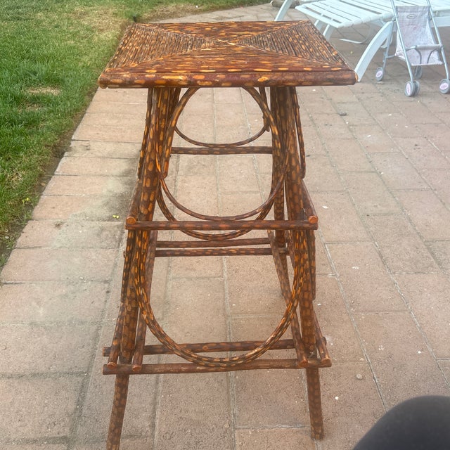 American Antique Adirondack Side Table For Sale - Image 3 of 7