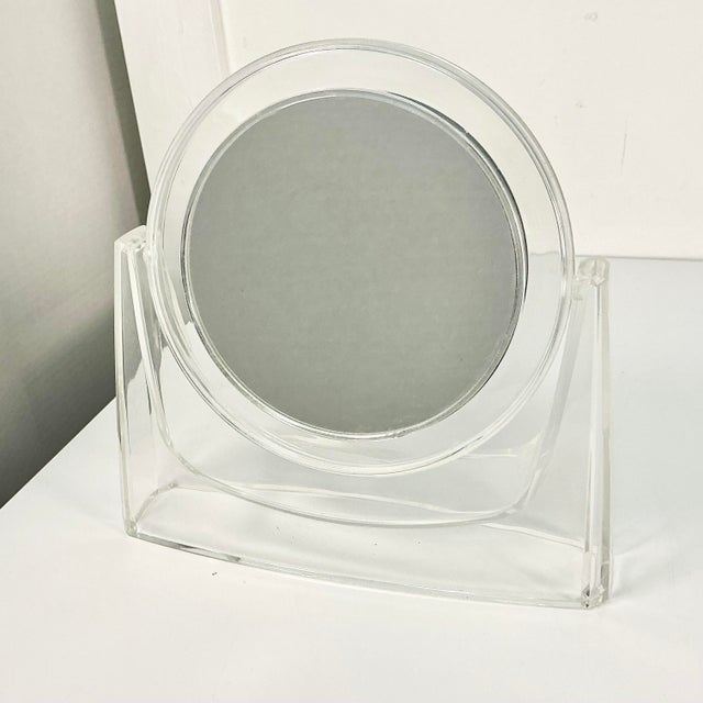 This stunning Modern Contemporary Tabletop Flip Makeup Mirror is stunning it it’s style. Attributed to Charles Hollis...