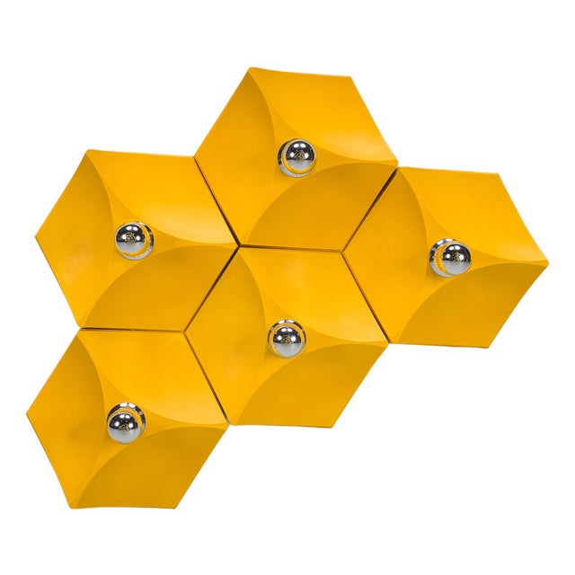 Vintage German Hexagon Wall Lamp from Hoffmeister-Leuchten, 1970s For Sale