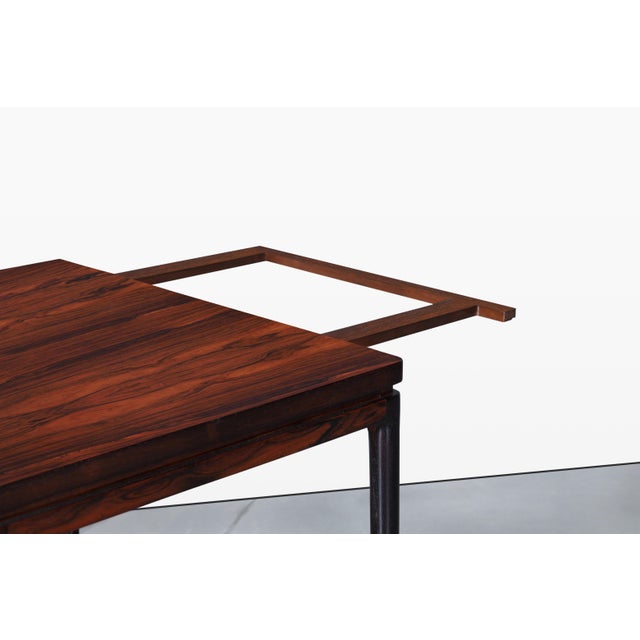 Brown Danish Brazilian Rosewood Extendable Dining Table by Johannes Andersen For Sale - Image 8 of 15