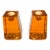 Fire & Light Pair of Copper Tone Recycled Glass Candle Holders, California Studio Decor For Sale