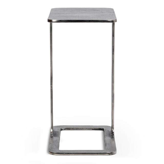 Modern Modern Nickel Portal End Table For Sale - Image 3 of 7