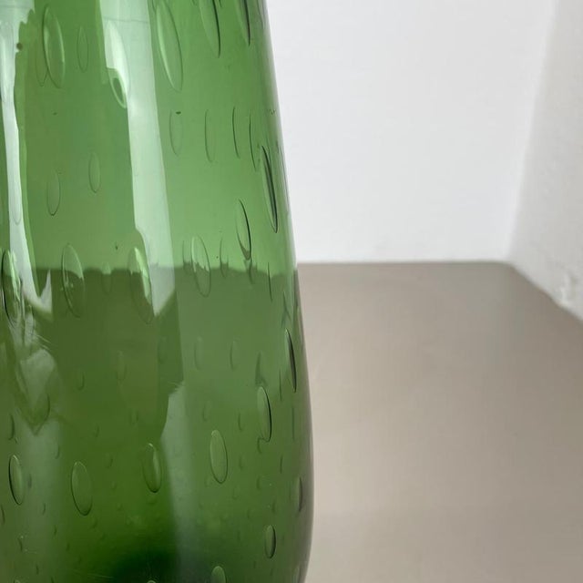 Large Green Murano Glass Bullicante Bubble Vase, Italy, 1970s For Sale - Image 12 of 18