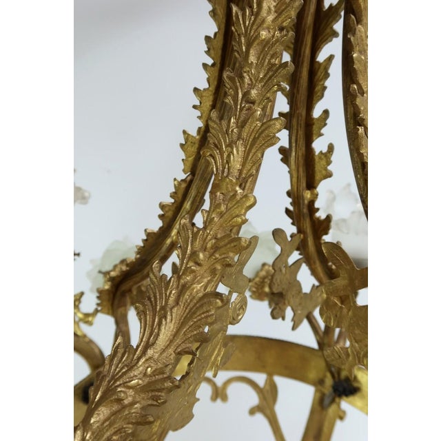 Chandelier with 12 Lights in Gilt Bronze, Late 19th Century For Sale - Image 5 of 17