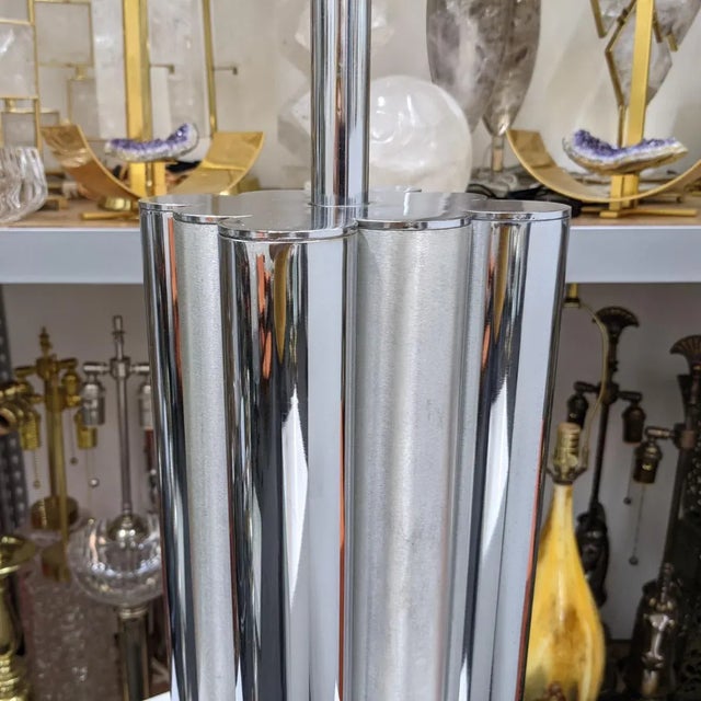 Mutual Sunset Lamp Co. 1970s Vintage Tubular Metal Column Table Lamp by Mutual Sunset Company For Sale - Image 4 of 9