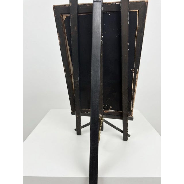 Circa 1850 Victorian Ebonized Tabletop Easel Frame With Faux-Inlay Painted Enamel For Sale In Greensboro - Image 6 of 9