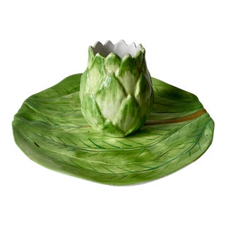 Este Ceramiche-Italian Faience Dish & Cup For Sale