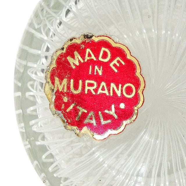 Vintage Murano Seguso White Ribbons Gold Leaf Stopper Italian Art Glass Perfume Vanity Bottle For Sale In Orlando - Image 6 of 7