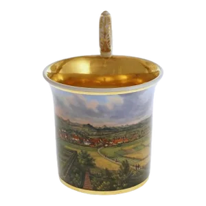 Mid 19th Century KPM Biedermeier Topographical Scenic Cup Szenentasse Porcelain