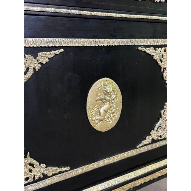 Napoleon III Boulle Lacquered Wood Cupboard, 1920s For Sale - Image 3 of 6