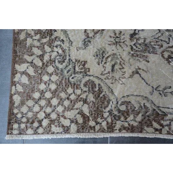 1960s 1960s Vintage Turkish Floral Rug - 6′ × 9′ For Sale - Image 5 of 11