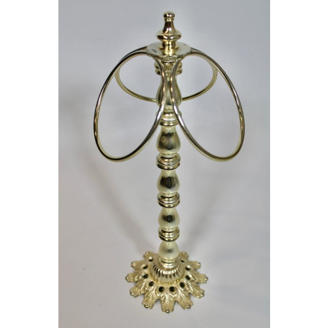Hollywood Regency Vintage Hollywood Regency Metal Towel Holder For Sale - Image 3 of 6