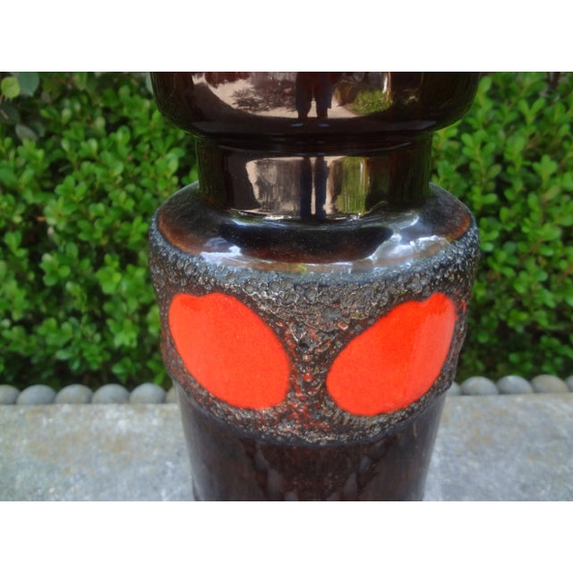 1960s West German Glazed Pottery Vase With Geometric Design For Sale - Image 4 of 9