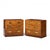 Henredon Scene One Mid Century Oak and Brass Campaign Dresser Chests of Drawers - Pair Each dresser measures: 32 wide x 18...