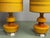 1960s Mid-Century Ochre Yellow Opaline Glass Table Lamp with Textile Shade from De Rupel, Belgium, 1970s For Sale - Image 5 of 14