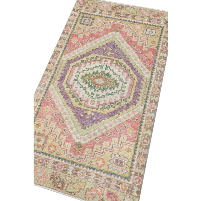 Red Oriental Hand Knotted Rug Turkish Oushak 2'9" x 5' For Sale - Image 8 of 9