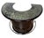 Vintage Italian bar with 4 pieces of stools. The semi-circular bar is created in walnut veneer with green marble top,...