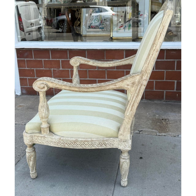 Formations Dennis & Leen Formations Arm Chair W Rose Tarlow Melrose House Fabric - 1 of 2 For Sale - Image 4 of 5