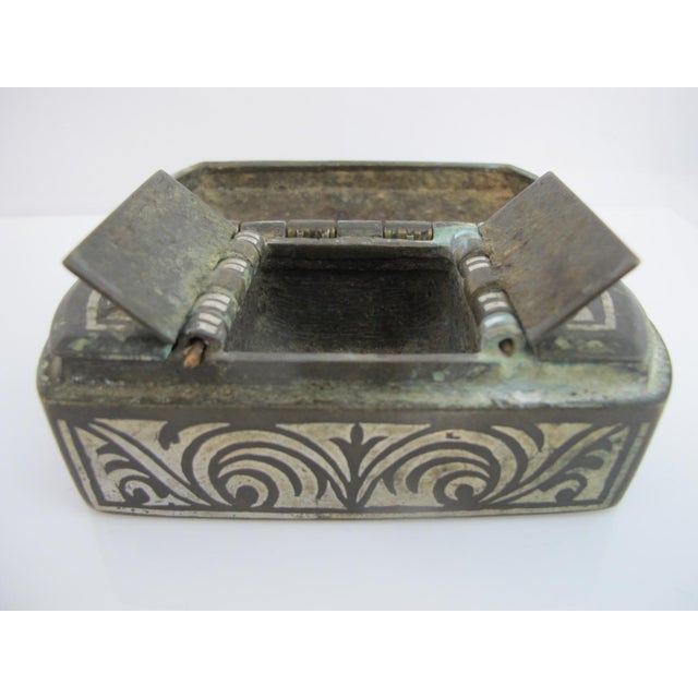 Antique Mindanao Philippine Silver Inlaid Brass Okir Betel Nut Lotoan Box For Sale - Image 4 of 14