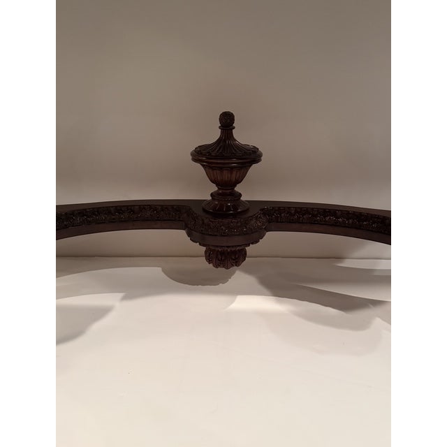 Brown Italian Carved Wood & Onyx Highly Carved Console Table For Sale - Image 8 of 15