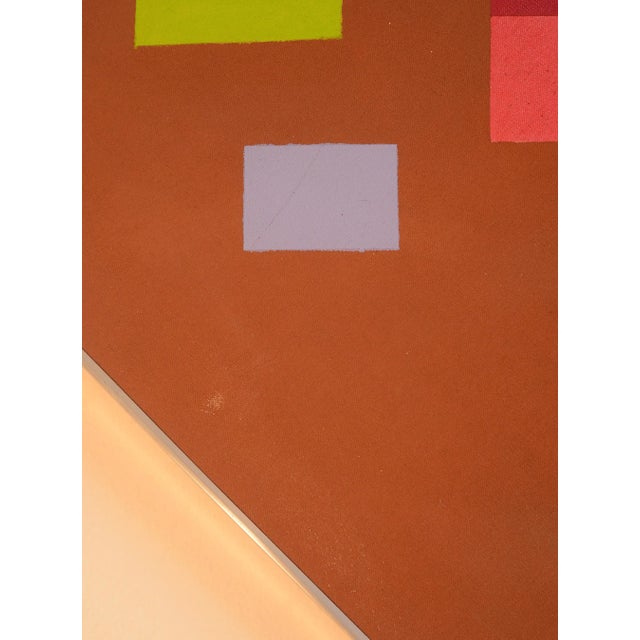 Metal Mercedes Monez Smith Large Colorful Diamond Shape Modernist Abstract Painting For Sale - Image 7 of 13